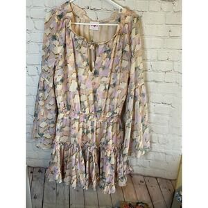 Buddy Love Zozo women's dress Size Small Tiered Bell Sleeves Lightweight